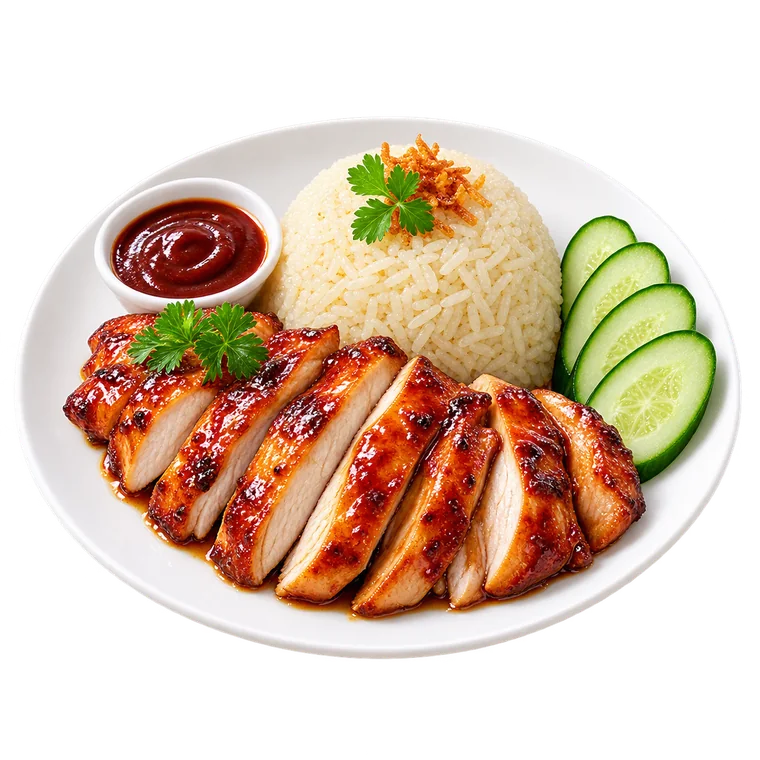 Honey BBQ Chicken Rice at MUU TEA CAFE